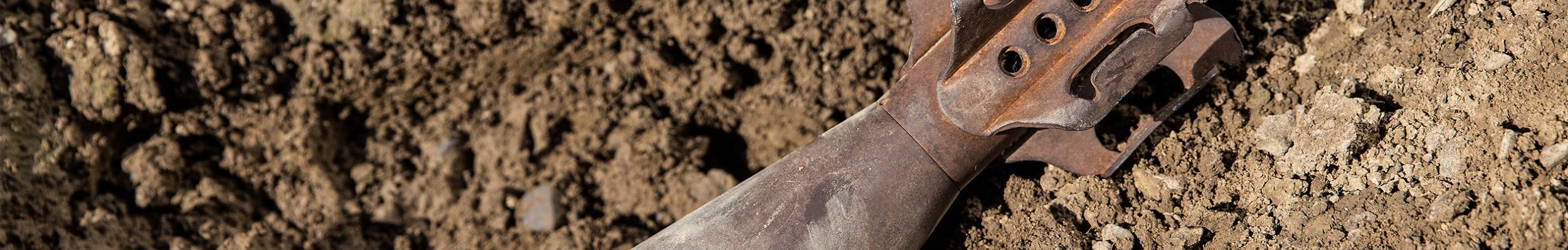Roestige granaat uit de Tweede Wereldoorlog in de Nederlandse bodem